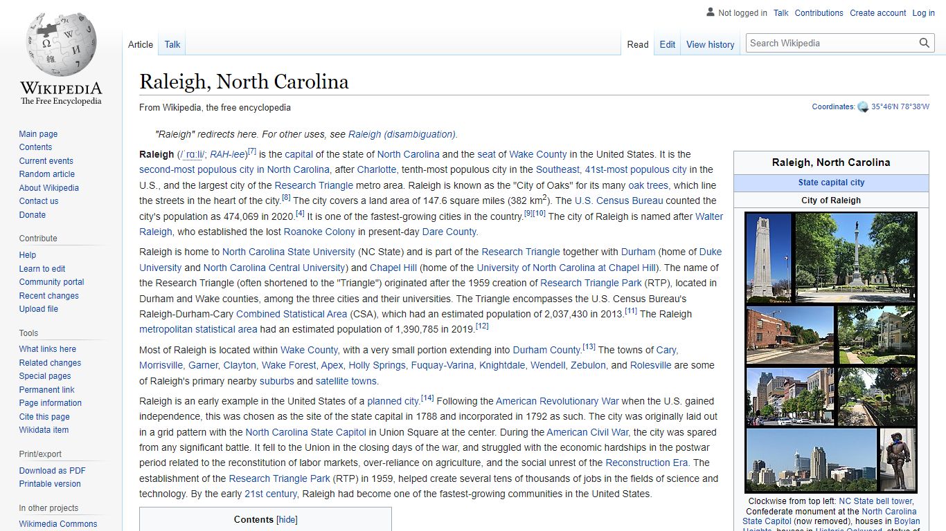 Raleigh, North Carolina - Wikipedia